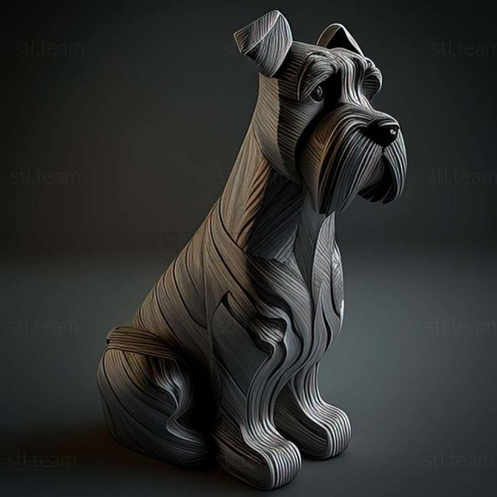 3D model Zwergschnauzer dog (STL)